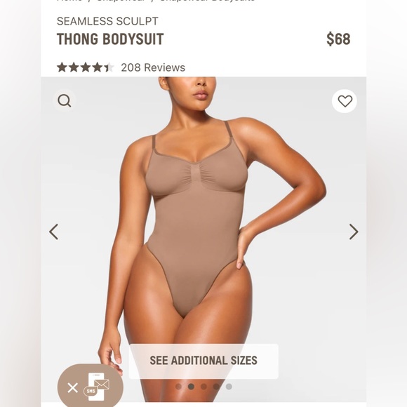 SKIMS Tops - SKIMS NWOT Seamless Sculpt Thong Bodysuit - Sienna
